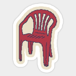 Pixelated Plastic Lawn Chair Sticker